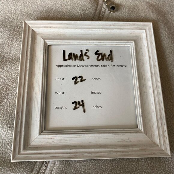 Lands' End Sweater Fleece Vest Womens Large 14-16 Cream Gray Full Zip Pockets - Picture 9 of 13